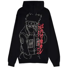 NARUTO Hoodie Kakashi Line Art Schwarz XS