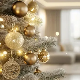 Tectake Weihnachtskugeln, Gold, Gold, Textil, Stern/Sternzeichen, Rund, 6x6x6 cm
