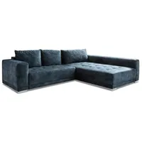 SOMETA Ecksofa London Stoff Blau Azur