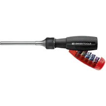 PB SWISS TOOLS Ratschengriff "Insider 3", mit 1/4-Zoll-Bits, mit Magnet, 100 mm