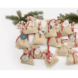 Folia Adventskalender-Set Beutel in Juteoptik