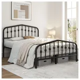 Yaheetech Metallbett 90-160cm (B), Bettrahmen Vintage Bettgestell mit kronenförmigem Kopfteil schwarz 140 cm x 200 cm