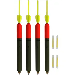 4er Set Raubfischposen (6 g) Mini-Segel und Antenne inkl. 4 Knicklichter olivgrün 6G