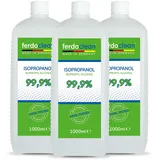 ferdoclean 99,9% Isopropanol 3000ml | 3L IPA 2-Propanol Isopropylalkohol Isopropyl | Reingungsmittel 3 x 1L