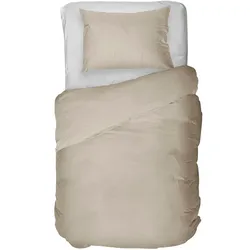 Bettwäsche KAYORI "Watari", beige (natur), B/L: 135cm x 200cm, , Leinen-Perkal, B/L: 80cm x 80cm, Leinen-Perkal, Obermaterial: 80% Baumwolle, 20% Leinen, Bettwäsche, 65% Baumwolle - 35% Leinen