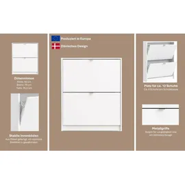 INOSIGN Schuhschrank 70,3 x 85,2 x 16,6 cm weiß / weiß
