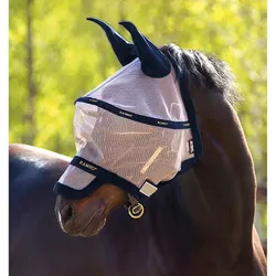 Fliegenmaske Rambo Plus Horseware Silber-Blau WARMBLUT