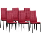 Albatros Esszimmerstühle RIMINI 6er Set, Rot - Edles Italienisches Design, Polsterstuhl Kunstleder-Bezug, Modern und Stilvoll am Esstisch-Küchenstuhl oder