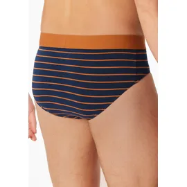 SCHIESSER Rio Slip gestreift Dunkelblau / Orange XXL 2er Pack