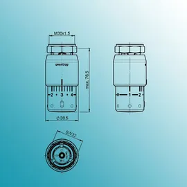 OVENTROP Thermostatkopf Uni SH Heizkörperthermostat 7-28 GradC