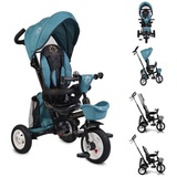 Byox Tricycle Flexy Lux 3 in 1 Dreirad, klappbar, Gummireifen, drehbarer Sitz türkis