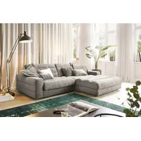 KAWOLA Ecksofa Lana Cord Recamiere rechts steingrau