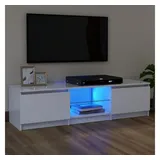 vidaXL TV-Schrank mit LED-Leuchten Weiß cm