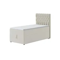 Boxbett mit Bettkasten Belek , beige , Maße (cm): B: 90 H: 125