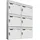 AL Briefkastensysteme Basic 6er Briefkasten Weiß inkl. Zeitungsfach