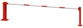 Schake Wegeschranken 6m + fester Auflagestütze, Bodenplatte zum Aufdübeln, für Vorhangschloß Stahlkonstruktion 120x80mm