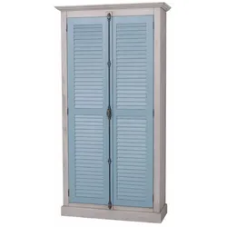 Casa Padrino Landhausstil Schlafzimmer Schrank Grau / Blau 109 cm - Schlafzimmer Möbel