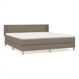 vidaXL Boxspringbett mit Matratze Taupe 160x200 cm Stoff