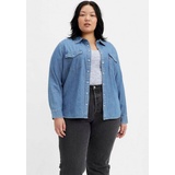 Levis Levi's® Plus Jeansbluse ESSENTIAL WESTERN mit zwei Brusttaschen und Druckknöpfen blau XL (44)