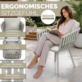 tillvex Gartenstuhl 55 x 60 x 90 cm beige 2 St.