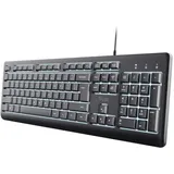 Trust Primo Beleuchtete (US, Kabelgebunden), Tastatur, Schwarz