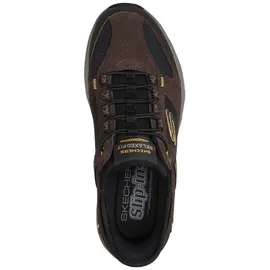 SKECHERS Herren Oak Canyon Consistent Winner Slip-InTurnschuhe, Brown Leather/Textile/Synthetic/Black Trim, 43 EU