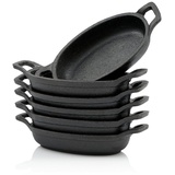 BBQ-Toro Servierpfännchen Set (6-er Pack) | Gusseisen Grillpfannen, - Schwarz