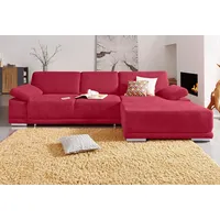 sit&more Ecksofa Coria L-Form, mit XL-Recamiere, wahlweise mit Bettfunktion rot