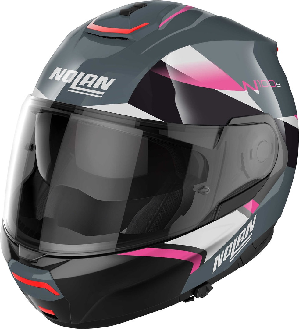 Nolan N100-6 Paloma N-Com Helm, zwart-grijs-pink, S
