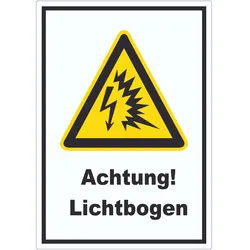 Achtung Lichtbogen Aufkleber A1 (594x841mm)