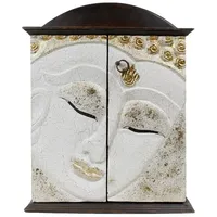 Oriental Galerie Buddha Schrank Hängeschrank Medizinschrank Flurschrank 65cm Weiß
