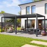primeyard Pergola in Anthrazit; mit Lamellendach in Anthrazit - (400124)