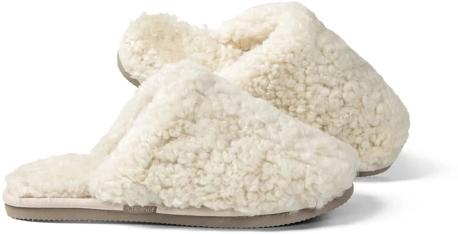 Fellhof Lammfellpantoffel Trendy Teddy 36/37 | weiss - weiß