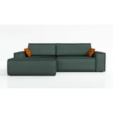 mebloland Ecksofa TOR mit Schlaffunktion. Farbe: Jungle Green. - Grün
