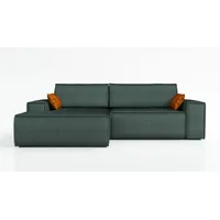 mebloland Ecksofa TOR mit Schlaffunktion. Farbe: Jungle Green. - Grün