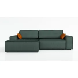 mebloland Ecksofa TOR mit Schlaffunktion. Farbe: Jungle Green. - Grün