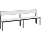 C+P Basic Plus 196,0 x 79,6 x 40,7 cm einseitig mit Rückenlehne / schwarzgrau/weiß