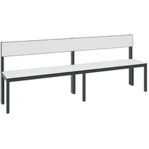 C+P Basic Plus 196,0 x 79,6 x 40,7 cm einseitig mit Rückenlehne / schwarzgrau/weiß