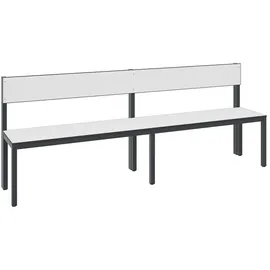 C+P Basic Plus 196,0 x 79,6 x 40,7 cm einseitig mit Rückenlehne / schwarzgrau/weiß