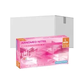 arnomed Nitril Magnolia Pink Einmalhandschuhe, puderfrei, pink 387-L , 1 Packung = 100 Stück, Größe L
