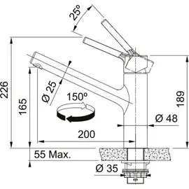 Franken Taros Neo Einhebelmischer Edelstahl