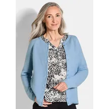 GOLDNER Strickjacke Kurzgröße Cardigan aus Baumwolle Blau 25