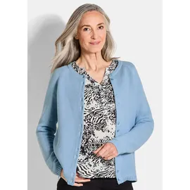 GOLDNER Strickjacke Kurzgröße Cardigan aus Baumwolle Blau 25