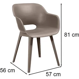 ALLIBERT Akola Gartenstuhl 55 x 57 x 80 cm cappuccino 2 St.
