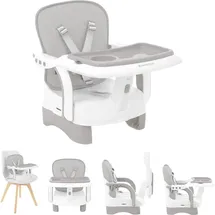 KIKKABOO Kinderstuhl, Boostersitz Chewy Doppeltablett, Sicherheitsgurt, faltbar grau