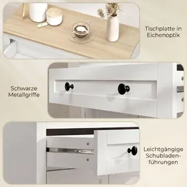 Homcom Sideboard 78,5 x 80 x 35 cm Weiß