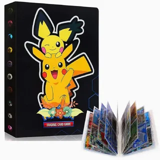 Sammelalbum für Pokemon, Sammelkarten Album, Karten Ordner, Tragetasche mit 30 Seiten, 240 Karten Kapazität