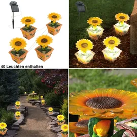 EGLO 10er Set LED Solarleuchten im Blumen Design für den Garten
