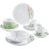Kahla 39H222A50002C Five Senses Wildblume Design 2 Go Set 12tlg. | florales Service für 2 Personen aus Porzellan rot/gelb