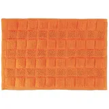 Relaxdays Badematte Baumwolle, 60 x 40 cm, rutschfest, waschbar, Vorleger Badezimmer, Badteppich rechteckig, orange